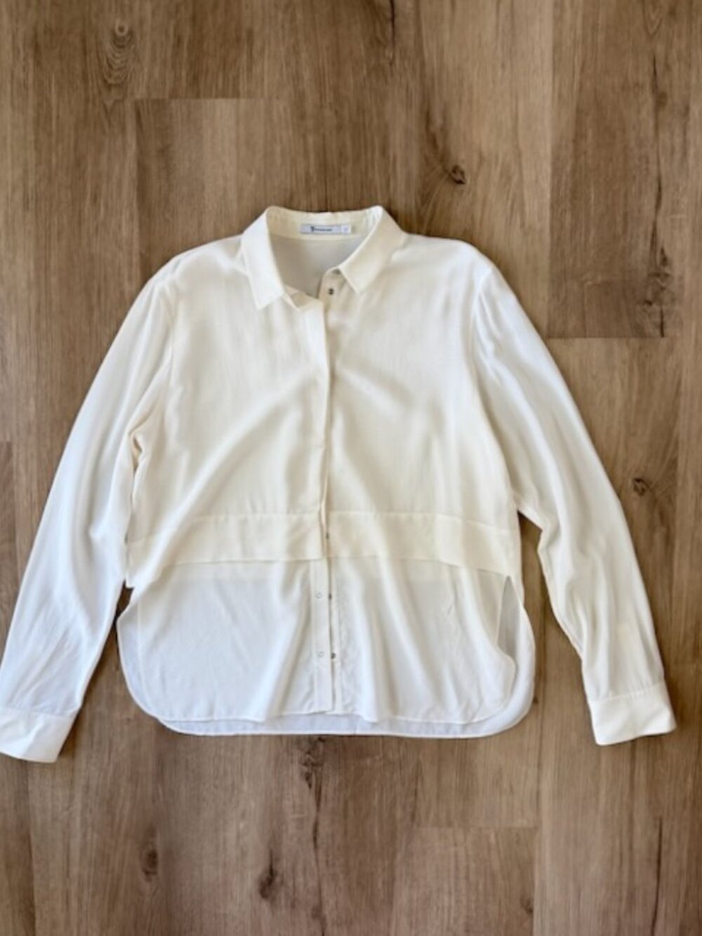 T Alexander Wang 100% Silk Layered Hem Blouse L